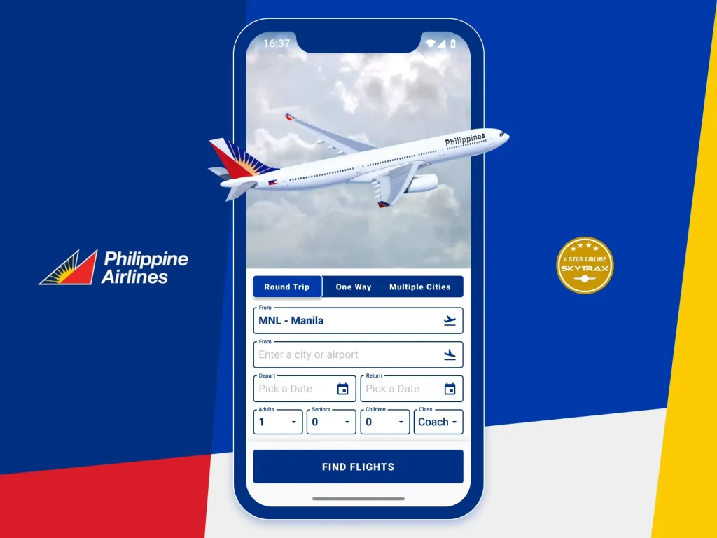 Ứng dụng Philippine Airlines trên điện thoại 