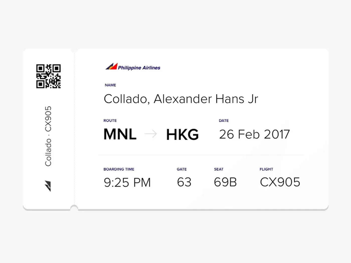 Sửa tên vé máy bay Philippine Airlines